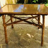 Vintage coffee table in wicker and formica