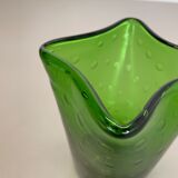 Murano Glass Bullicante Bubble "Green" Vase Element Shell Murano, Italy, 1970s