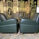 Pair of Poltrona Frau Green Leather Club Armchairs Limited Edition