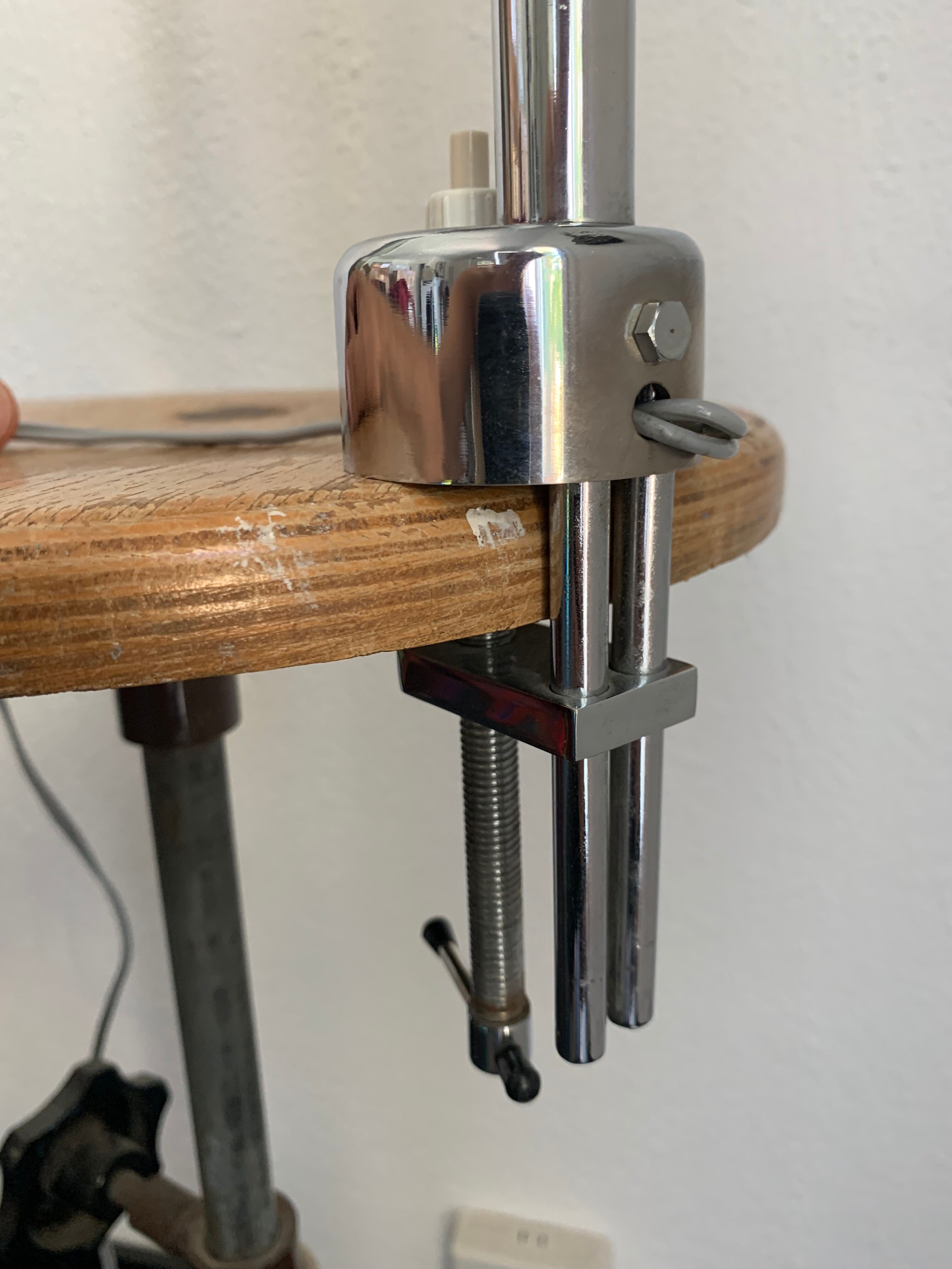 Vintage lamp 1960 industrial desk chrome vice - 60 cm