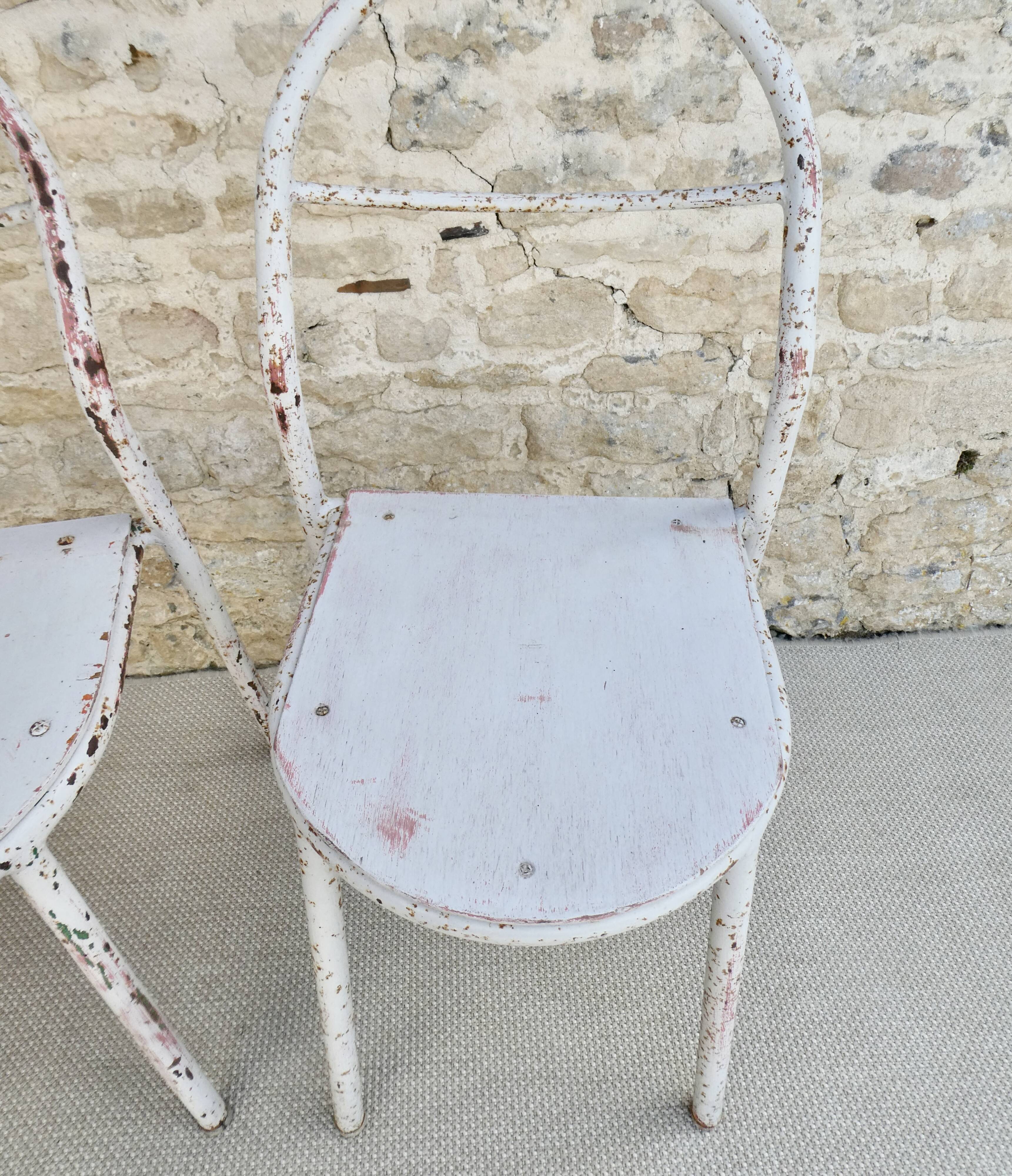 Pair of Mobilor chairs, in metal and wood