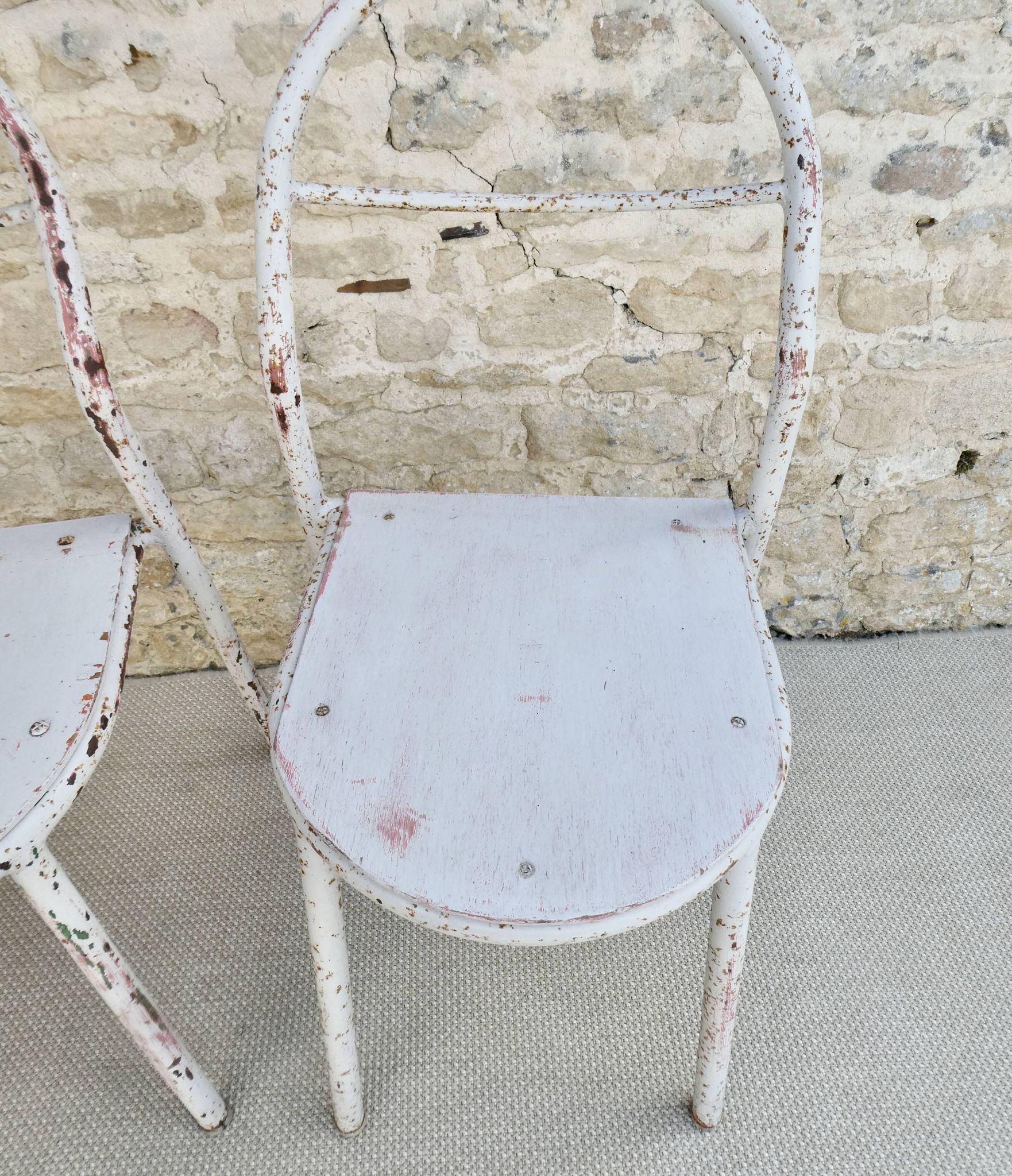 Paire de chaises Mobilor, en métal et bois