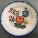 Old plate in auvillar earthenware, floral painting decoration, 19th century