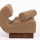 Fauteuil italien Schumacher en noyer et cachemire bouclé, 1970