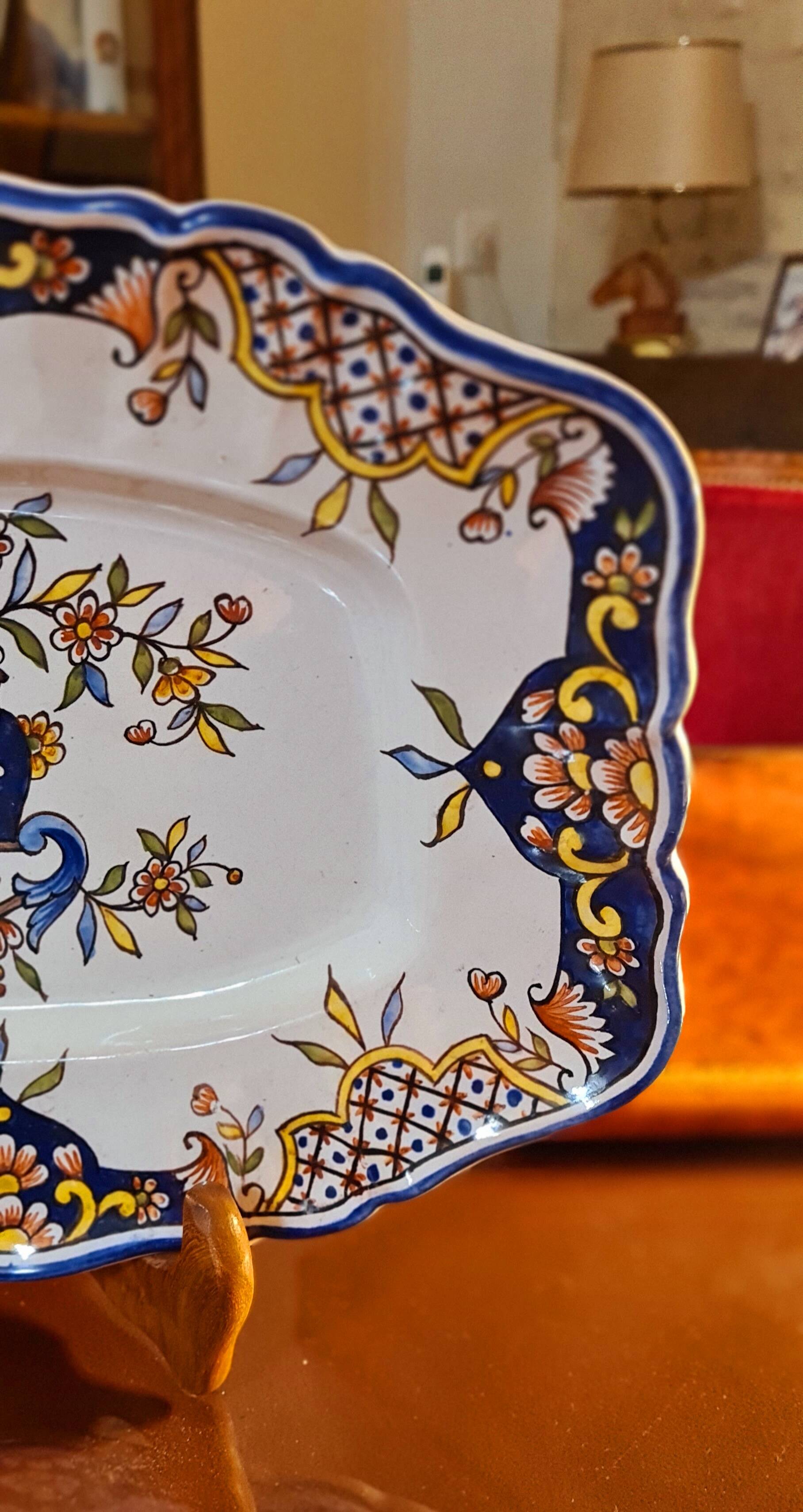 Large Desvres earthenware dish