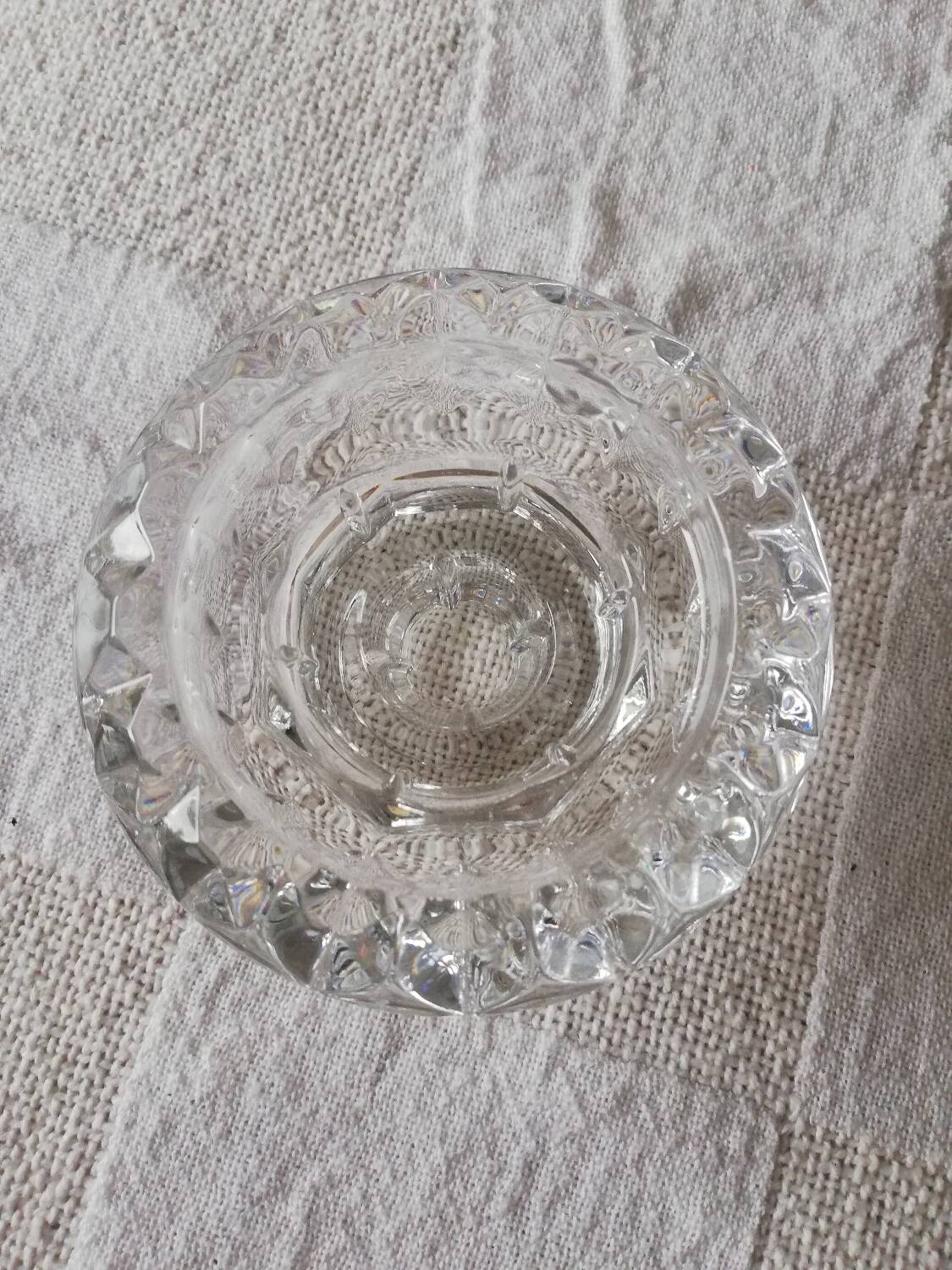 Lot de deux bougeoirs cristal formes différentes