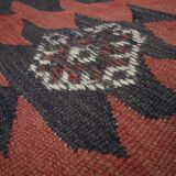 Vintage rugs wool kilim geometric rust carpet traditional flat-woven kilim rug