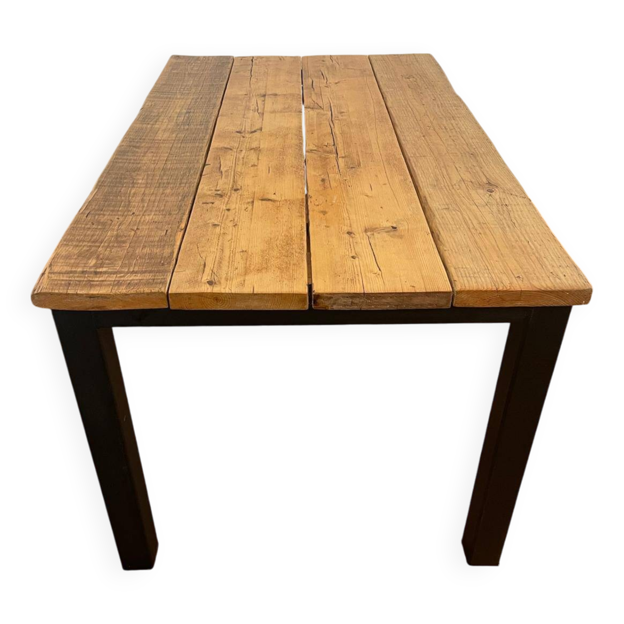 Industrial oak wood table