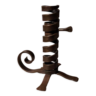 Brutalist wrought iron candle holder Art-popular 50s