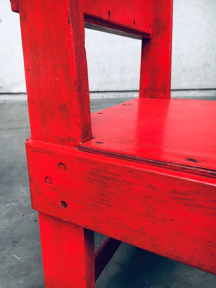 De Stijl Movement Design Red Chair attributed to Jan Wils, Netherlands, 1920s