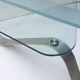 Brushed metal and smoked glass coffee table from the 1970s