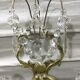 Pair of 3-light bronze and crystal wall lights