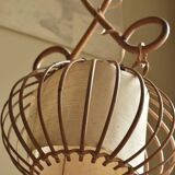 Vintage rattan chandelier 60s