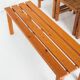 Set of four Scandinavian style chairs + bench. Pine wood. Produced by Sotka. Finland 70s