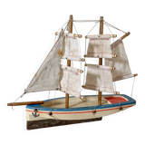 Brick Schooner Giraud Sauveur, wooden dock sailboat, metal keel