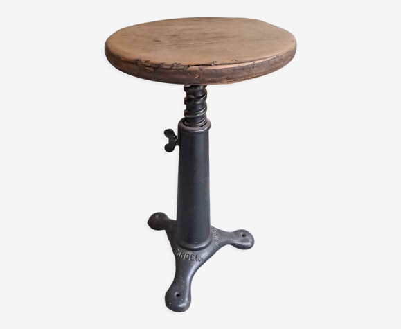 Ancien tabouret singer 1930 industriel