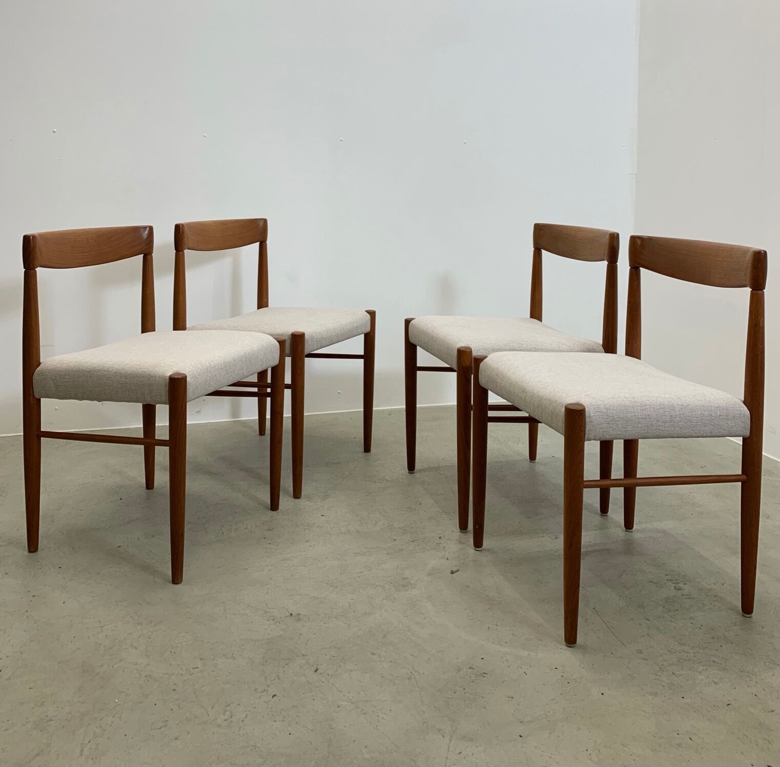 Danish midcentury teak dining chairs by H.W. Klein for Bramin 60s