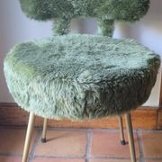 Chair armchair moumoute green pelfran (label) feet gold metal