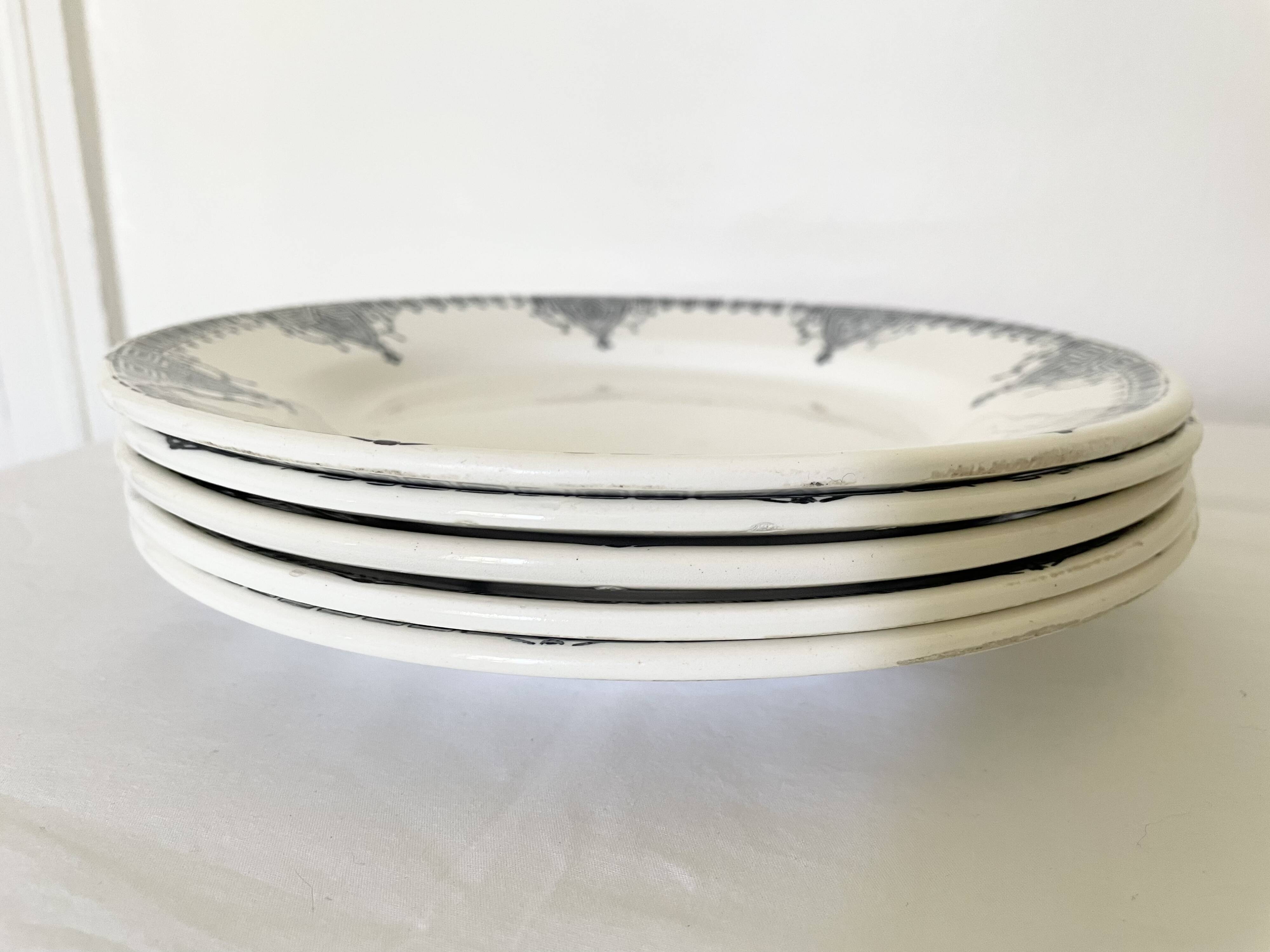 Flat ironstone plates bft 19th century