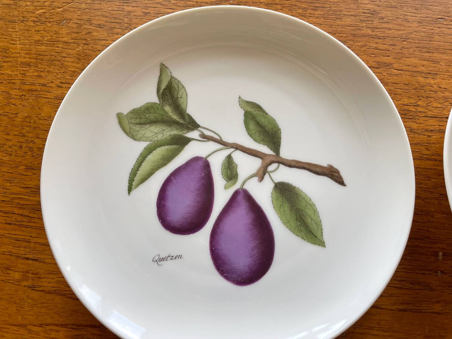 Set of 4 Vintage Hutschenreuther Fruit Dessert Plates 20cm, Side Plate