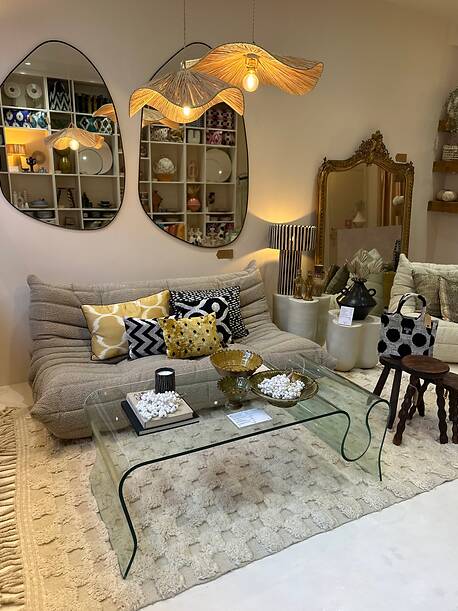 Large organic dune mirror - black