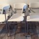 Ensemble de 6 chaises cuir blanc chrome vintage 70/80