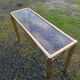Gold console and vintage smoked glass, imitation bamboo 1970