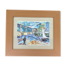 Tableau peinture moderne vue du pont de Chatou XXe