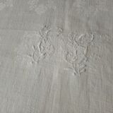 Old large rustic linen tablecloth 295 x 140 cm