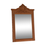 Art Deco 1930s solid oak carved mirror