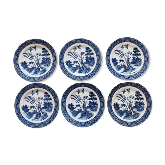 Set of 6 English porcelain dessert plates