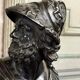 Bust of Ajax, bronze with black patina on a black Belgian marble base, 19th century.