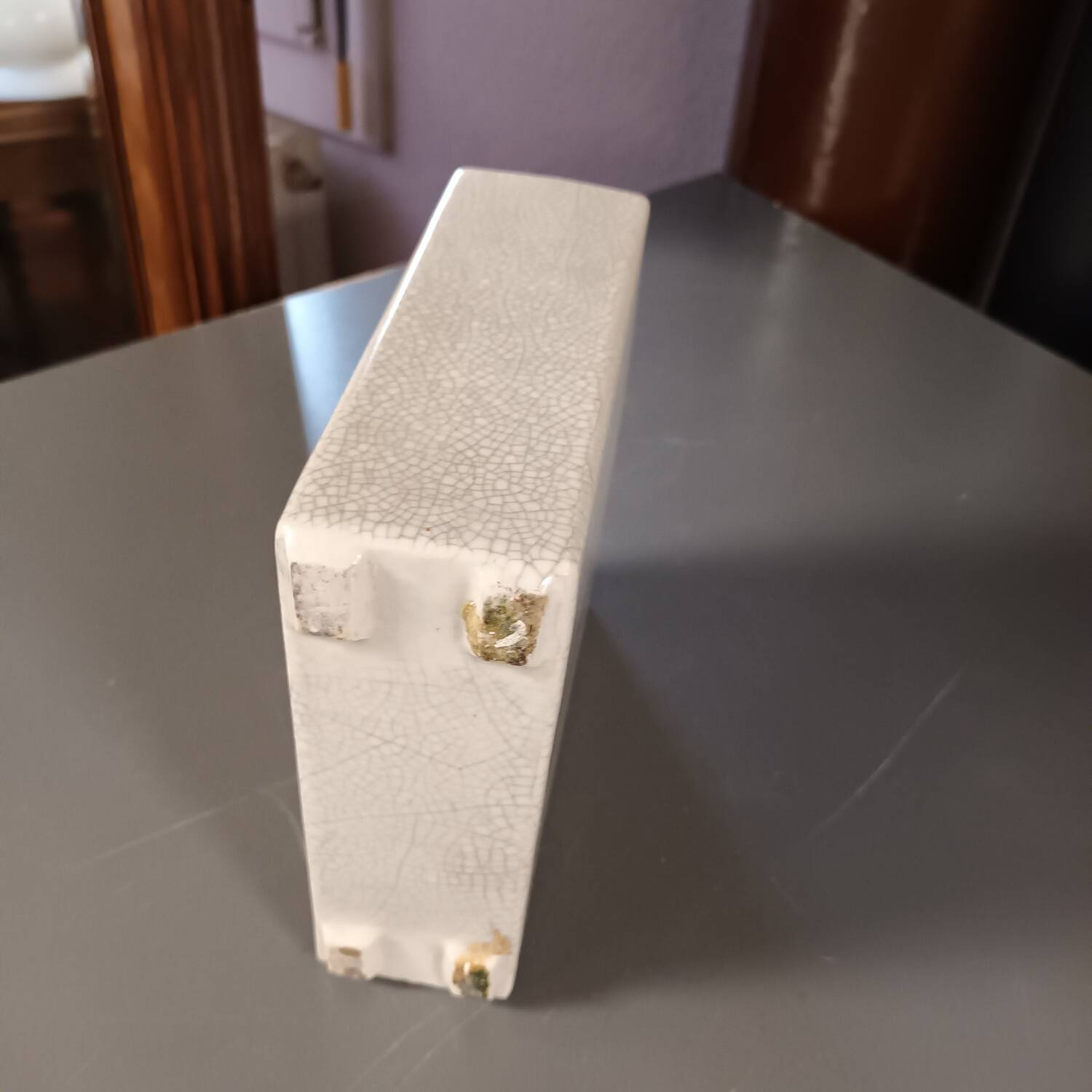 Vintage cracked ceramic vase