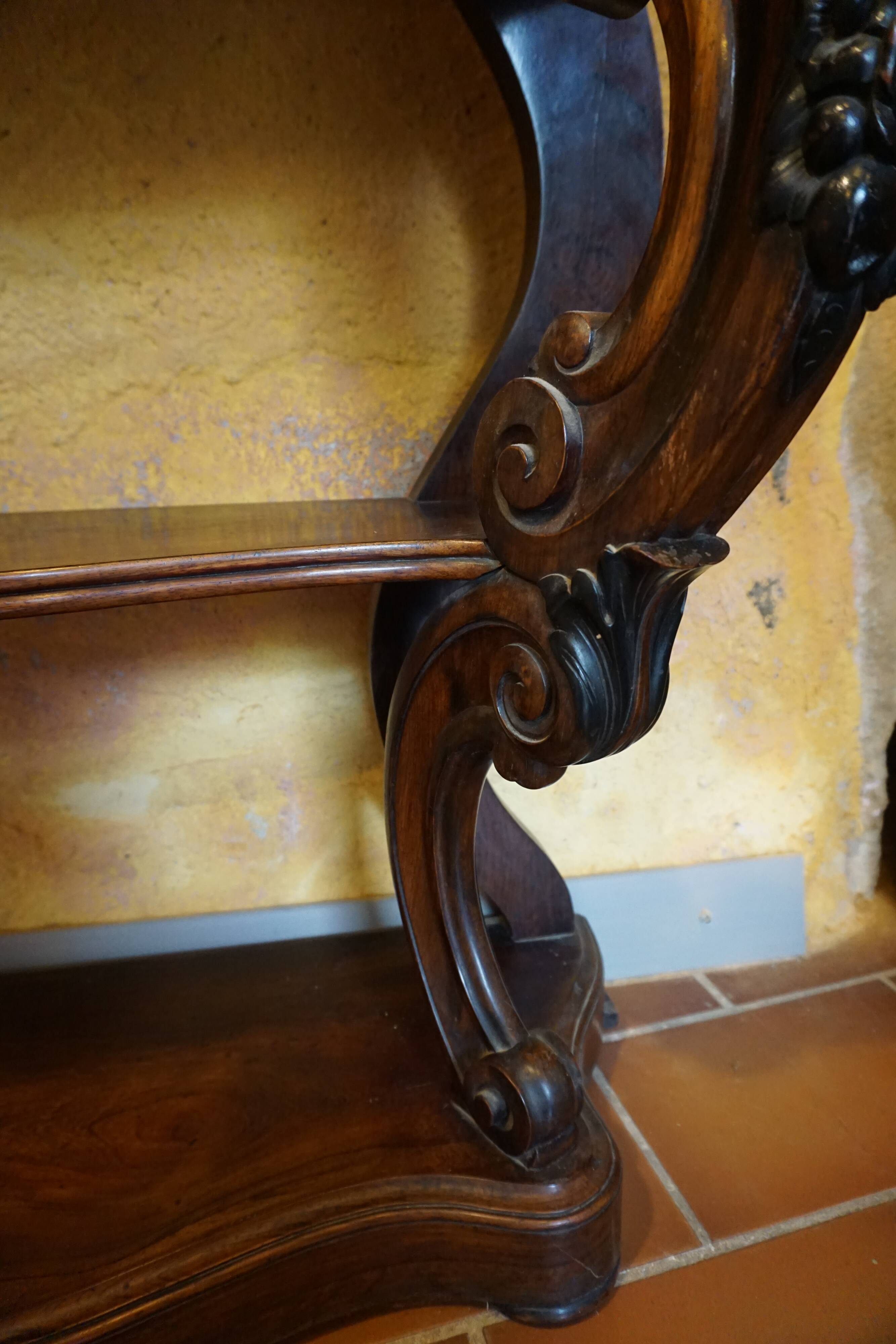 Mahogany console from around 1860.
