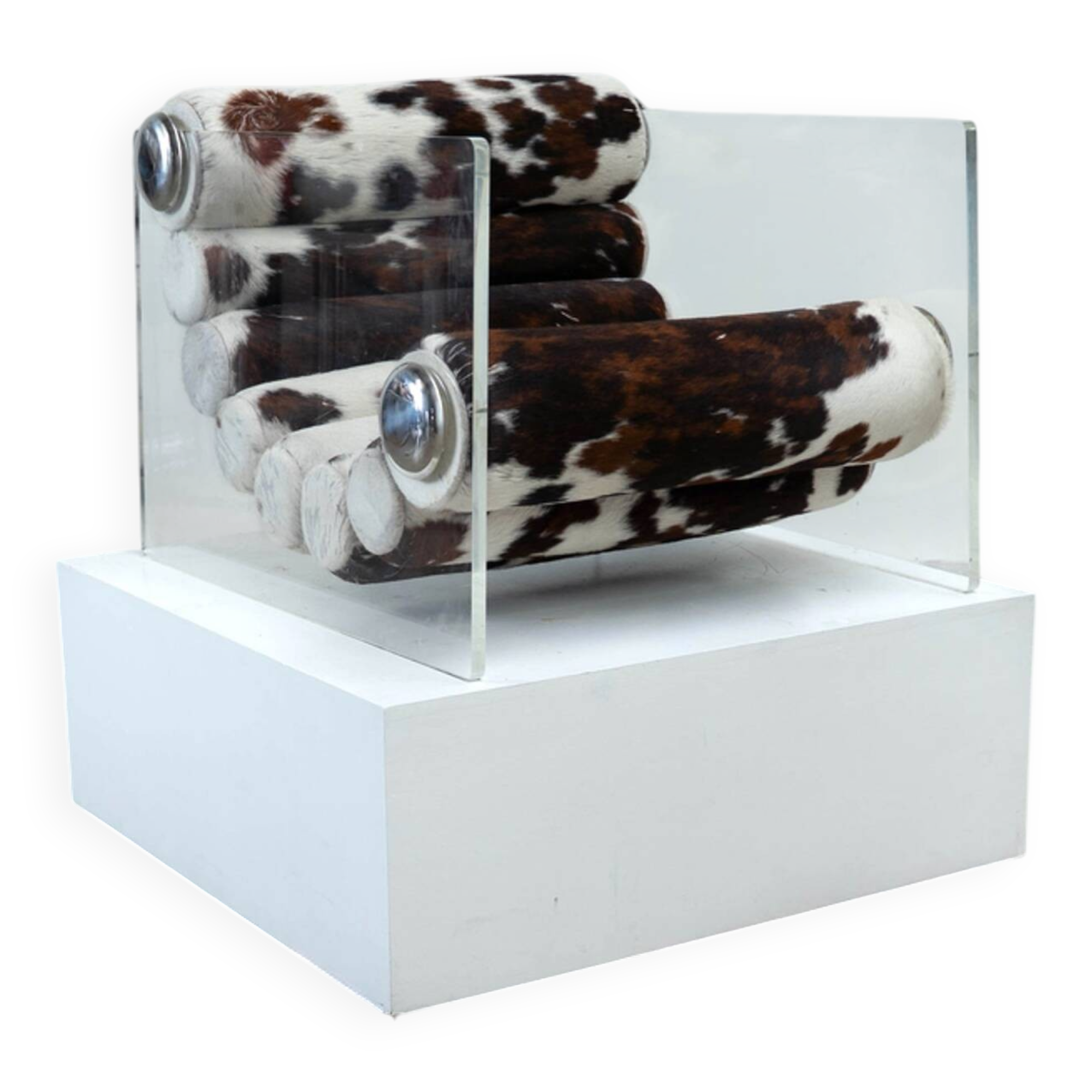 1970s French plexiglass lounge chair