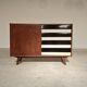U 458 black and white sideboard by Jiri Jiroutek for Interier Praha, 1960