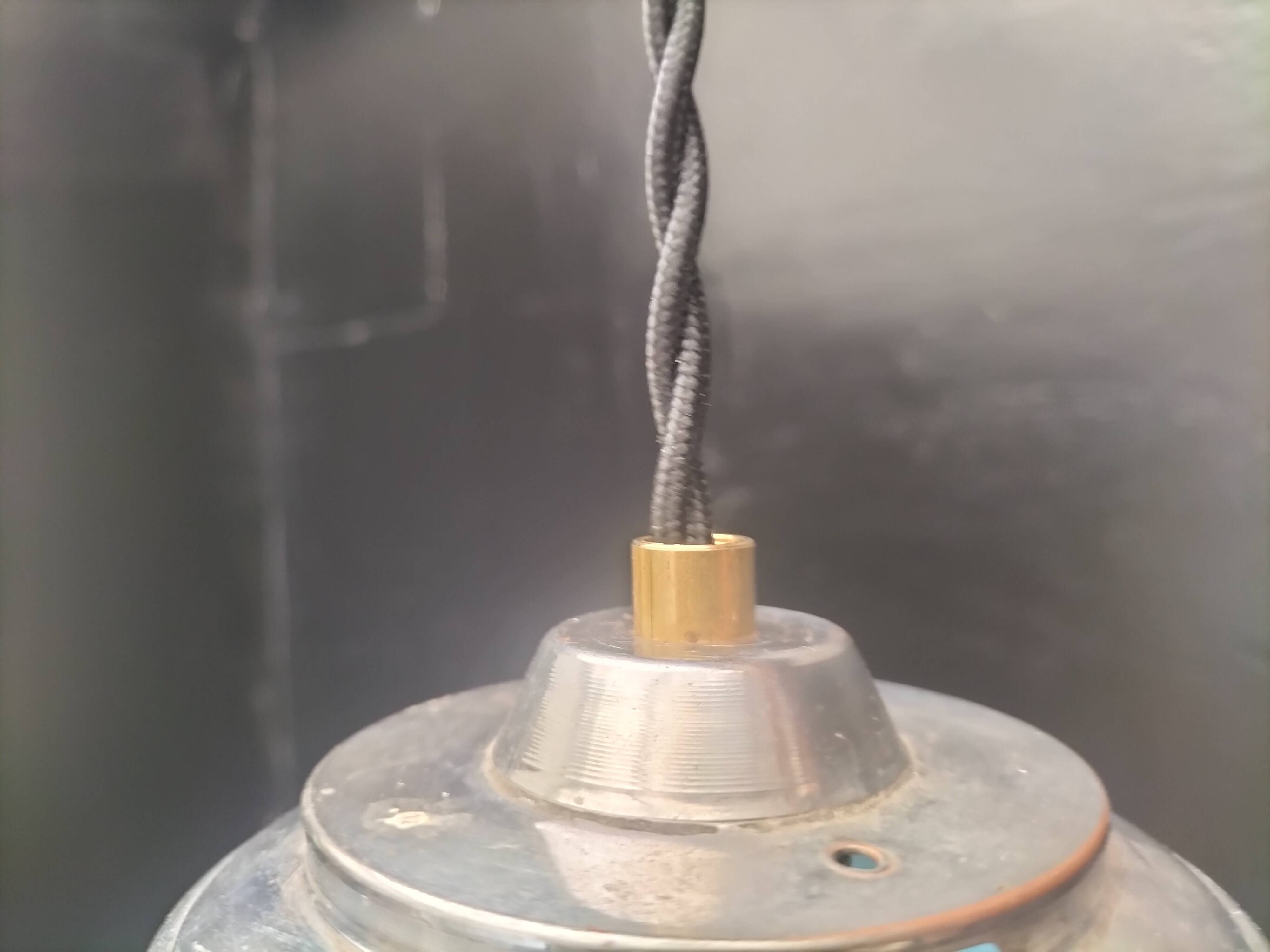 Blue glass ball pendant light