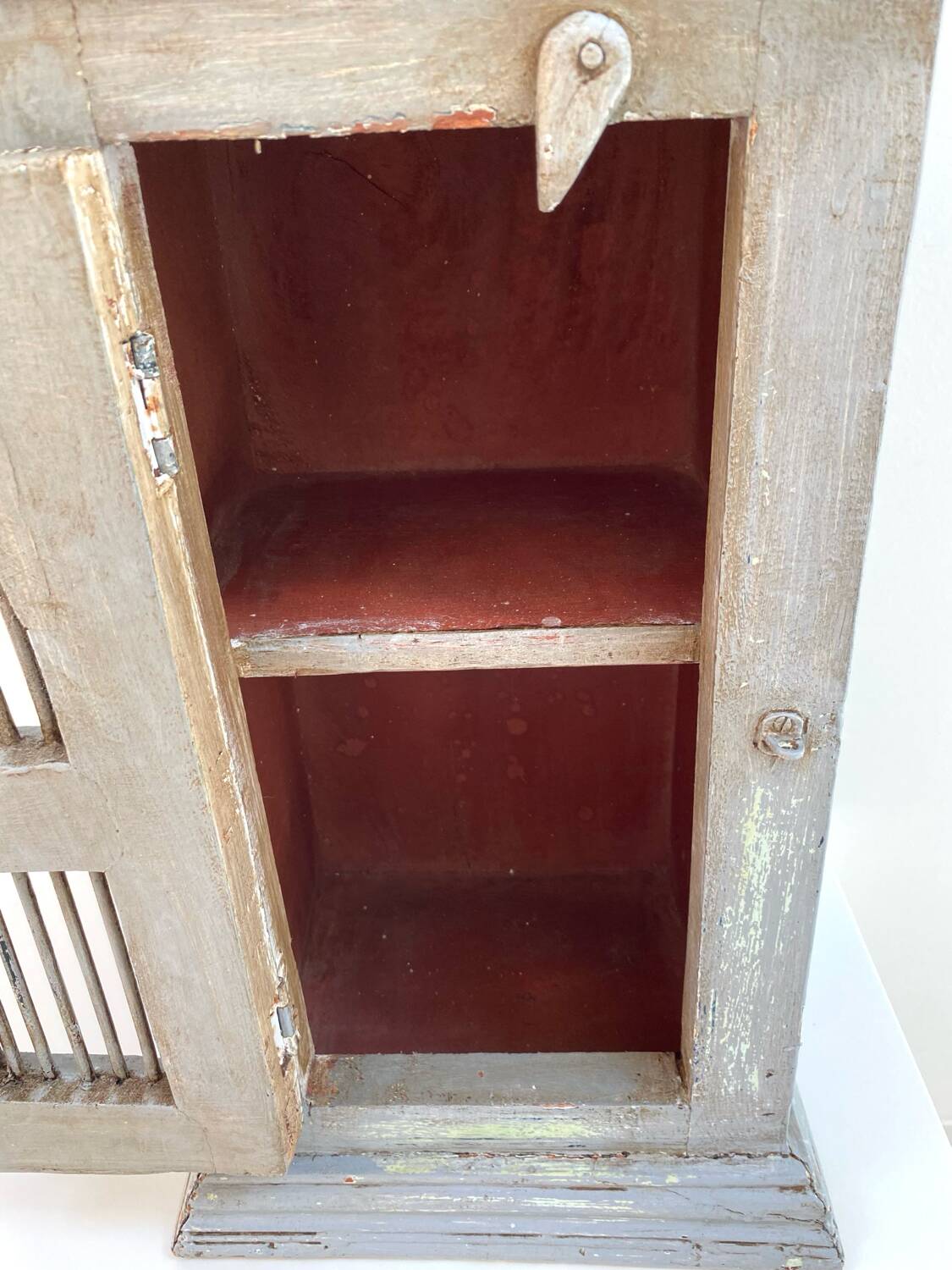 Storage unit, old buffet in weathered gray wood