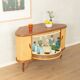 Elegant bar cabinet from the 1950s with rotating compartment and mirrored back