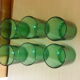 6 glasses of vintage green glass water 1970