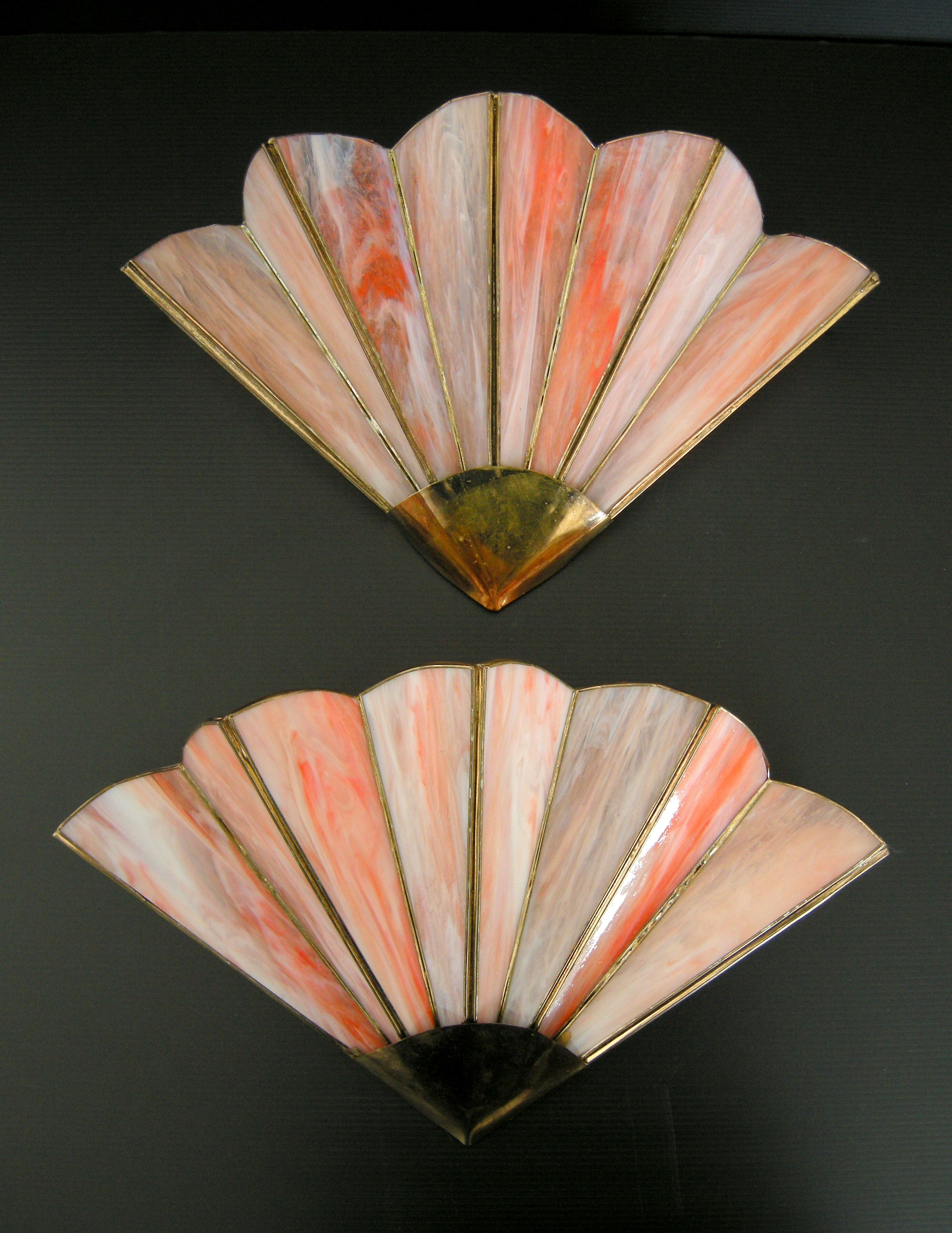Pair of vintage pearl wall lamps 1970