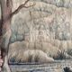 Aubusson tapestry late 19th century, landscape-greenery-castle, wool and silk