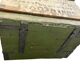 Coffre de voyage industriel vintage en bois vert