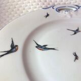 Cake plate decorated blue swallows