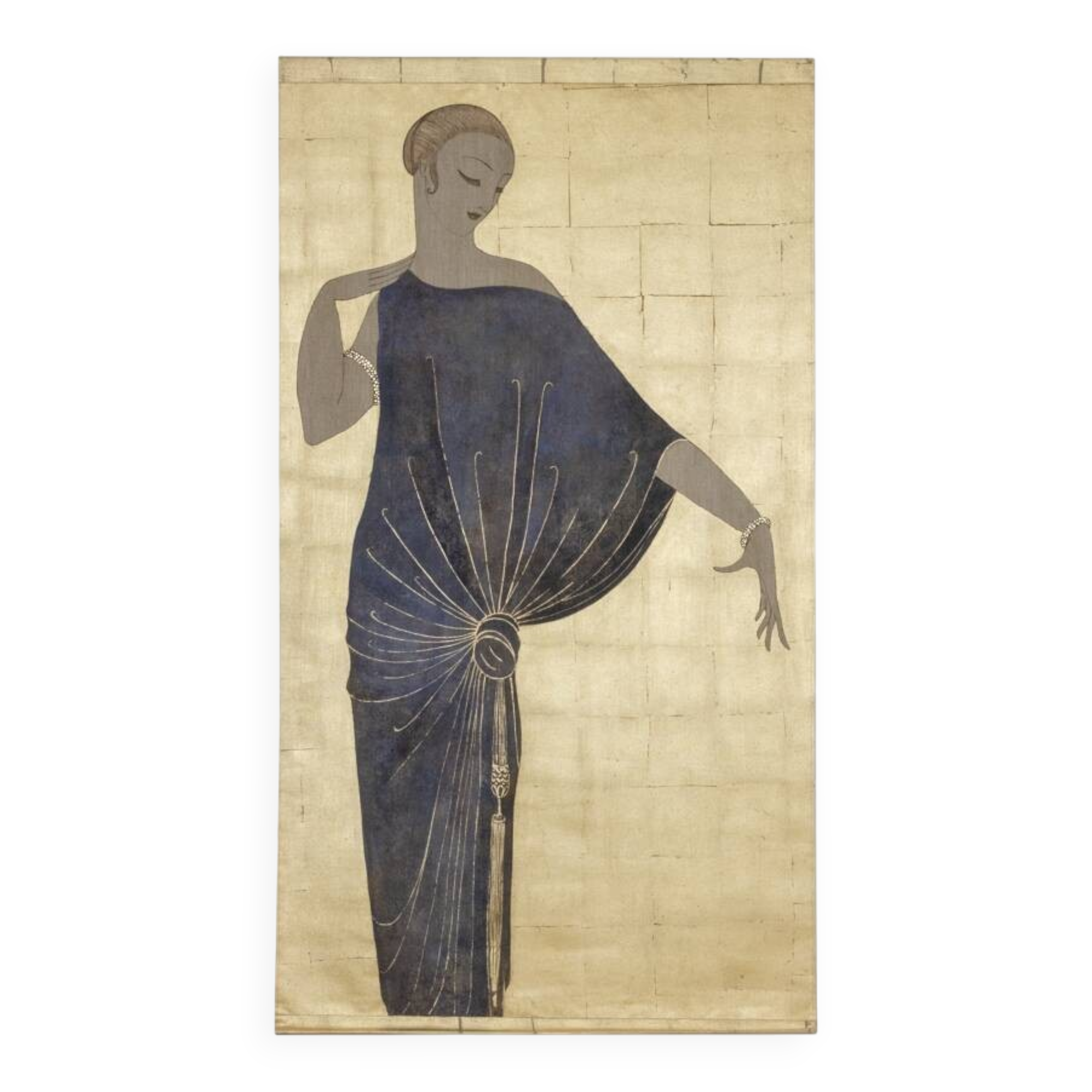 Painted canvas depicting an elegant, contemporary work