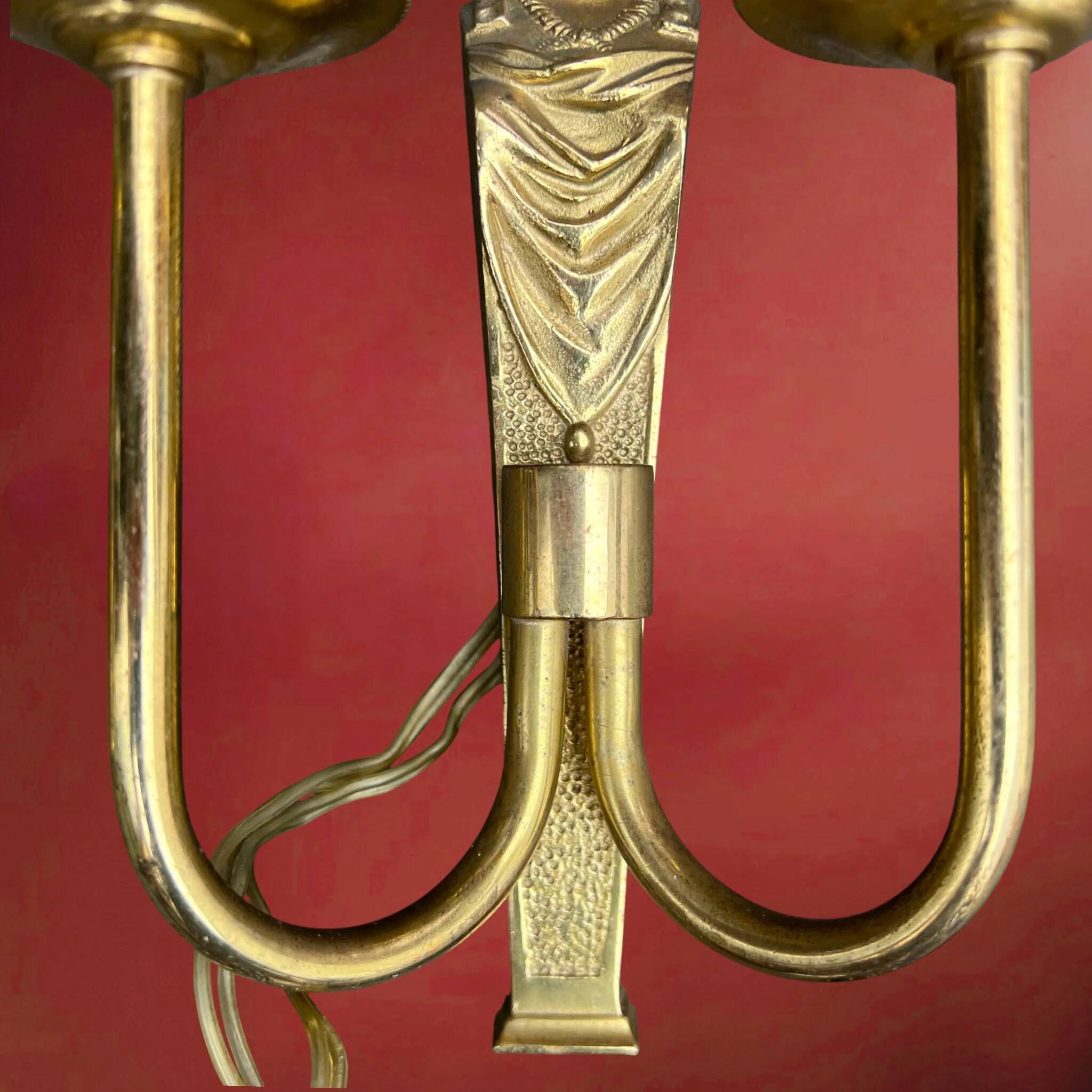 Pair of gilt brass wall lights in Empire style, Egyptian revival – 1940s-50s