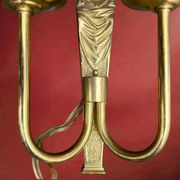 Pair of gilt brass wall lights in Empire style, Egyptian revival – 1940s-50s