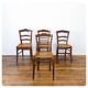 4 old flying chairs with natural canning seat