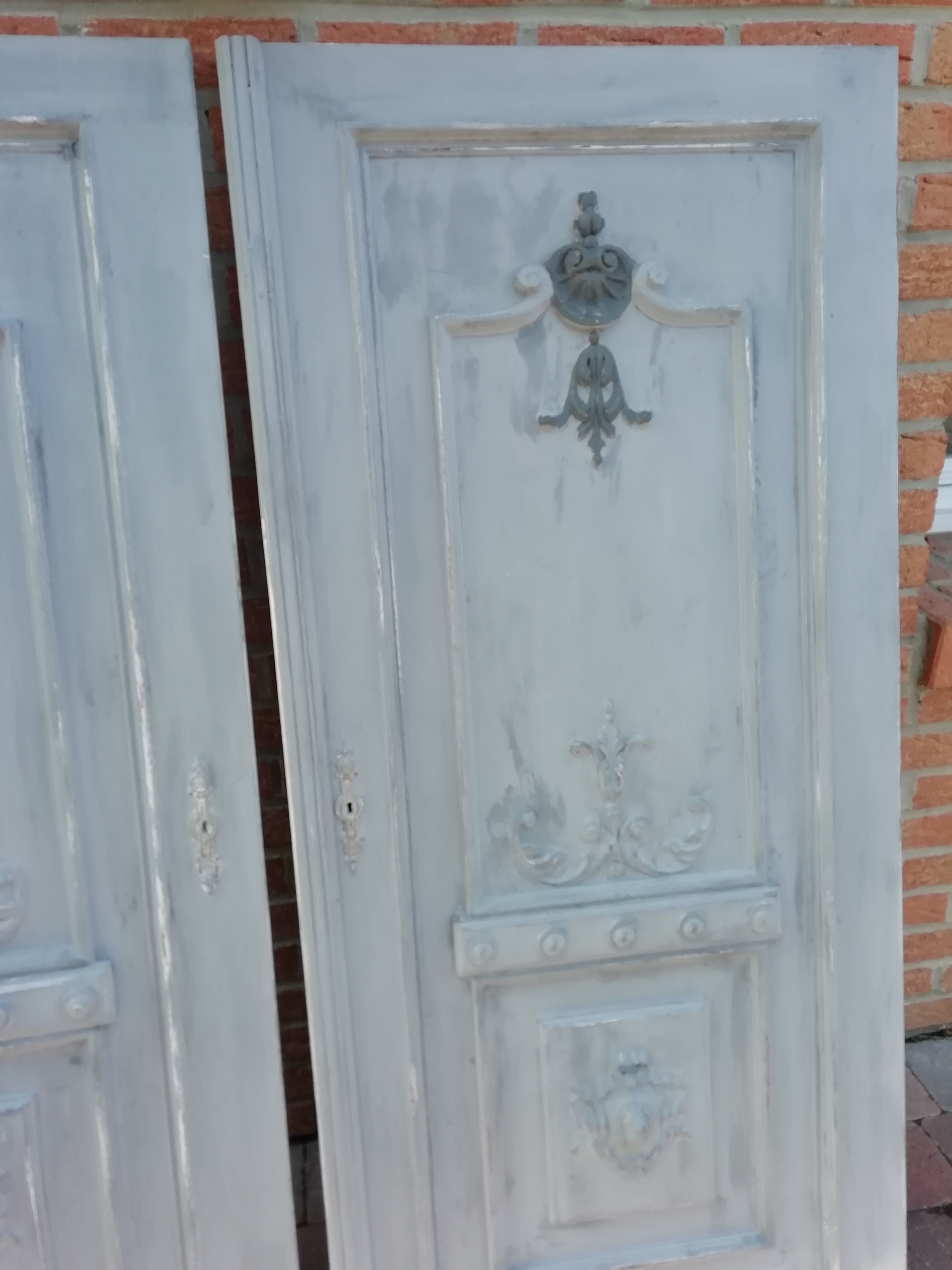 Pair of old carved door Louis XV