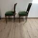 Pair of chair louis xvi period wood green trim